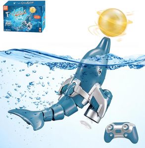 2,4G Control remoto simulación delfín tiburón ballena jugando en el agua buceo eléctrico agua juguete carga Control remoto barco - Product Image 1