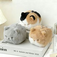 Pendentif en peluche chat Xiaohongshu style Tofu Moelleux et Mignon, motif visage de chat, jouet créatif et adorable, porte-clés dessin animé 10cm unisexe