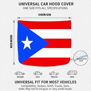 Fundas <span class=keywords><strong>para</strong></span> Capó y Espejos Laterales de Coche con la Bandera de Puerto Rico, Ajuste Universal, Colores Vibrantes, Accesorios Patrióticos <span class=keywords><strong>para</strong></span> Coches - Product Image 4