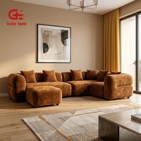 Canapé d'angle convertible en tissu au design moderne, en forme de L, trois places, rembourré en éponge, pour appartement, salon ou hôtel