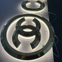 Enseigne en acier inoxydable rétroéclairée par LED personnalisée, enseigne en lettres lumineuses pour le nom de la boutique ou de l'entreprise