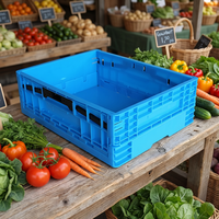 Caisse pliable en plastique 530*410*170mm, caisses en plastique pour légumes, caisse pliable pour l'agriculture