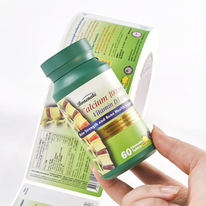 Etiquetas Personalizadas para Botellas de Suplementos - Grabado en 3D y Lámina Dorada |   Apto para uso alimentario, cumple con las normas de la UE/EE. UU. - Product Image 1