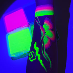 <span class=keywords><strong>Peinture</strong></span> pour le <span class=keywords><strong>visage</strong></span> et le corps LINK Organic Neon UV Glow Safe Festival, naturelle à base d'eau végétale, <span class=keywords><strong>peinture</strong></span> colorée personnalisée, 135g - Product Image 1