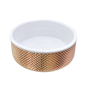 Royalkatie อ่างล้างมือในห้องน้ำอ่างล้างหน้าทรงกลมทำจากเซรามิกสีทองมีสิทธิบัตรใหม่ - Product Image 6