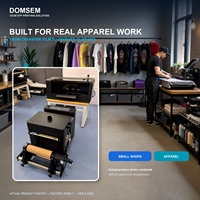 Imprimante DTF automatique DOMSEM nouvelle génération à double tête 12'' et 24'' avec têtes d'impression Epson F1080 pour T-shirts/vêtements, avec secoueur de poudre autonome