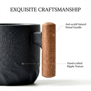 Tasses à café <span class=keywords><strong>expresso</strong></span> en céramique avec poignée en bois créative de haute qualité, logo personnalisé Kingze, 150 ml - Product Image 4