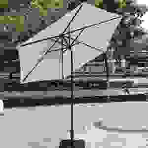 Parasol de jardin/terrasse 2,3 m à manivelle, structure entièrement en fer, couleur kaki, pour ensemble table et chaises, modèle DC-UM-226 Outdoor H - Product Image 3