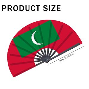 Drapeau des Maldives Ventilateur de poche 33cm Île de l'océan <span class=keywords><strong>Indien</strong></span> Ventilateur décoratif léger à thème océanique ouvert et fermé - Product Image 2