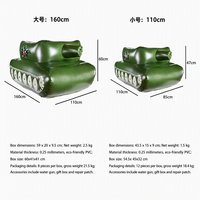 Mainan Perang Air Tank Tiup Grosir Pabrik dengan Bahan PVC dan Pompa Udara Manual untuk Pesta Kolam Renang, Pelontar Air, Pelampung Renang