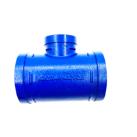 Té d'alimentation cannelé bleu en fonte ductile pour raccords de tuyauterie à usage domestique de haute qualité