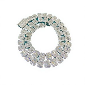 Collier en argent sterling 925 plaqué or rose, chaîne serpent style hip-hop, 18 pouces, moissanite VVS taille brillant, certifié IGI - Product Image 2