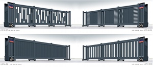 Porte de sécurité en aluminium moderne pour automobile, porte coulissante extérieure commerciale, porte principale motorisée télescopique, porte d'usine extérieure - Product Image 2