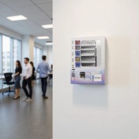 Distributeur automatique de chocolat, de sachets de thé, de collations et de boissons avec code QR, acceptant les paiements par carte de crédit et pièces, pour usage intérieur