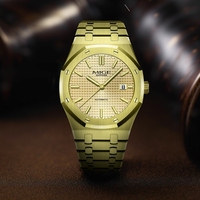 Reloj Mecánico Personalizado de Alta Calidad para Hombre, con Movimiento Automático Miyota, Fecha Automática, Cristal de Zafiro, 5 BAR, Dorado, Cuadrado