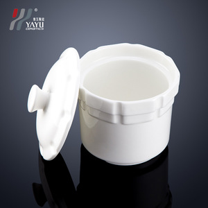 หม้อเซรามิกสำหรับตุ๋นพร้อมฝาปิด สีขาว ใช้กับเตาอบได้ เหมาะสำหรับนึ่งสมุนไพร ของหวาน และรังนก - Product Image 3