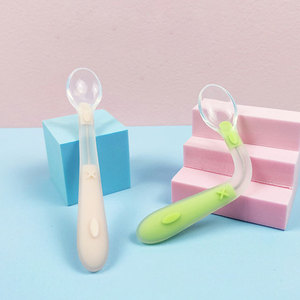 Cucharas de Silicona Orgánica para Alimentación, Material Libre de BPA, <span class=keywords><strong>Cabeza</strong></span> Suave, Juego de Cucharas de Seguridad para Alimentar Bebés, Juego de Cucharas para Comer para Niños - Product Image 4