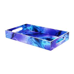 Plateau de service en résine de qualité supérieure fait à la main Design durable avec finition lisse pour le service de boissons et de collations au bureau à domicile - Product Image 1