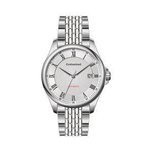 Reloj Mecánico de 40MM con Esfera Azul Océano, Caja y Correa de Acero Inoxidable 316L Chapado en Oro Vintage, Reloj de Vestir con Logotipo para Hombre - Product Image 3