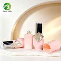 Flacon de rouge à lèvres de luxe rose et noir, tube cosmétique, emballage de gloss, mini tube, étiquette privée personnalisée, ABS avec couvercle à clapet