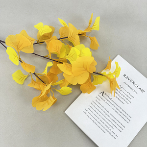 Decoración de Hogar de Alta Gama, Hojas de <span class=keywords><strong>Ginkgo</strong></span>, Hojas de <span class=keywords><strong>Ginkgo</strong></span> <span class=keywords><strong>Biloba</strong></span> de Seda de Alta Calidad, Hojas de <span class=keywords><strong>Ginkgo</strong></span> Artificiales - Product Image 4