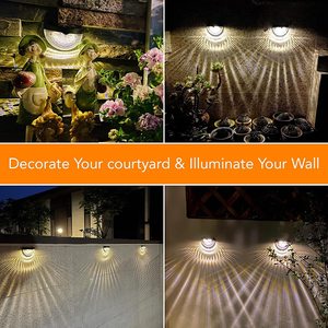 LY Solar Powered 6 LED Semi Circular Wall <b>Light</b> Outdoor Step Fence Lighting - Product Image 3