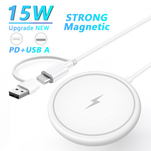 แท่นชาร์จไร้สายแม่เหล็กแบบพกพา 15W ชาร์จเร็ว รองรับพอร์ต Type-C แม่เหล็กแรงสูง สำหรับอุปกรณ์มือถือ - Product Image 2