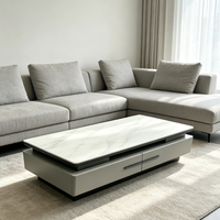 Table basse moderne en bois avec tiroirs, table de rangement pour salon