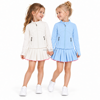 Ensemble de vêtements de yoga personnalisés pour filles, veste de survêtement à manches longues et jupe plissée, vêtements de sport pour enfants pour les activités de plein air