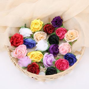 Flores Artificiales al por Mayor, Rosas Pequeñas con Hojas, Decoración para Bodas, Cabezas de Flores Artificiales - Product Image 2