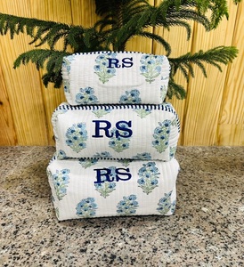 Bolsas de Cosméticos y Maquillaje de Algodón Hechas a Mano, con Diseño Floral, Portátiles, Impermeables, de Gran Capacidad, Duraderas, Regalos para Mujeres - Product Image 5