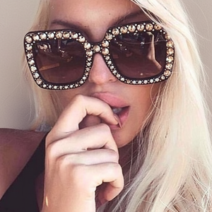 Lunettes de soleil pour femmes Zhanguang, nouvelle monture large entièrement sertie de diamants, UV400, de haute qualité européenne, tendance américaine. - Product Image 3