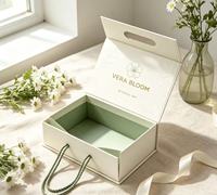 Scatole Pieghevoli Magnetiche Ecologiche con Logo Personalizzato per Regali, Scatola in Carta Rigida con Goffratura per Cosmetici, Candele, Confezioni Regalo per le Festività