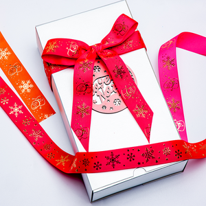 <span class=keywords><strong>Ruban</strong></span> gros-grain personnalisé de haute qualité, 1,5 pouce, couleur unie, polyester imprimé, flocon de neige, feuille d'or, rouleau, décoration de mariage, Noël - Product Image 6