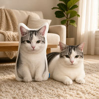 Coussin personnalisé pour animaux de compagnie, coussin imprimé avec l'image d'un chat, cadeau pour les amoureux des chats, coussin avec photo personnalisée, MOQ 1PC, livraison directe