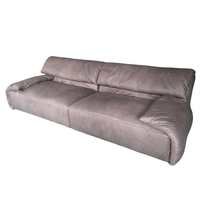 Ensemble canapé rétro personnalisé en cuir véritable grain nuage de dessus de canapé de salon villa meubles de maison canapé vintage en cuir véritable