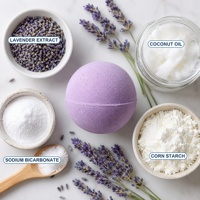 Bombe de bain effervescente à la lavande violette naturelle, parfum apaisant, bain relaxant, coffret cadeau de 6 pièces, vente en gros, OEM ODM personnalisé, 100g
