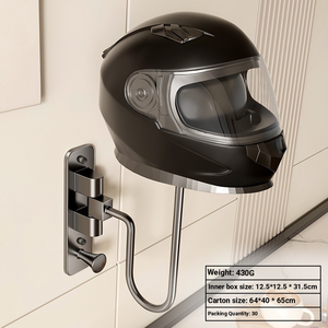 Soporte <span class=keywords><strong>de</strong></span> Pared para Casco <span class=keywords><strong>de</strong></span> Motocicleta, Económico, <span class=keywords><strong>de</strong></span> un Solo Gancho, Giratorio, Plegable, <span class=keywords><strong>de</strong></span> Acero - Product Image 4