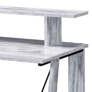 DB meja tulis mewah antik, meja komputer kayu Solid putih dan hitam dengan rak atas untuk penggunaan kantor - Product Image 5