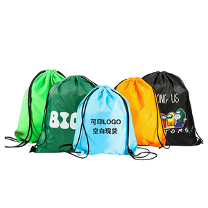 Wholesale Promotional Custom Logo Printed Waterproof Gym Polyester Drawstring Bags Sport Nylon Drawstring Backpack Bag