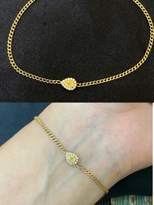 Xinfly - Pulsera de Oro Sólido de 18K con Diamantes Naturales de Corte Elegante en Amarillo, Cadena de Diamantes en Forma de Cojín, Pera, Corazón y Radiante - Product Image 4