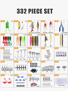 <span class=keywords><strong>332</strong></span> pièces en silicone artificiel appât souple leurre accessoires de pêche ensemble pour les poissons d'eau douce rivière et lac utilisation - Product Image 3