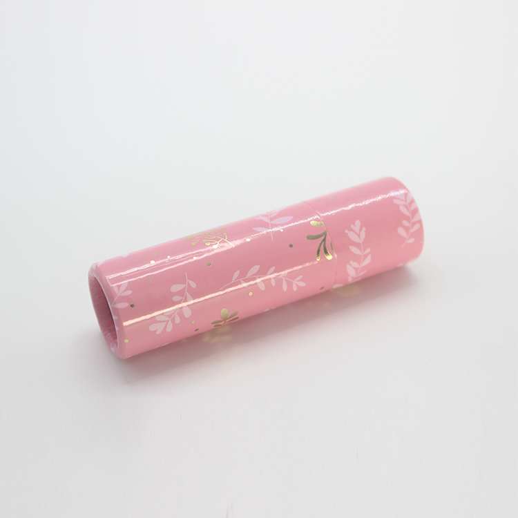 Tube de papier rechargeable écologique de rouge à lèvres de logo de fabricant de rose fait sur commande de conception pour l'emballage cosmétique