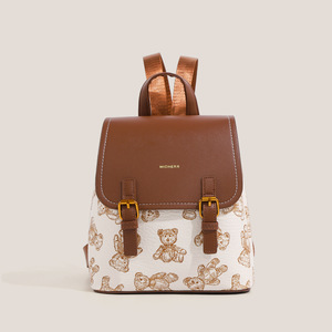 Mochila de Doble Color para Mujer, Estilo Oso con Hebillas Metálicas, Bolsas Personalizadas, Bolsa de Diseño - Product Image 1