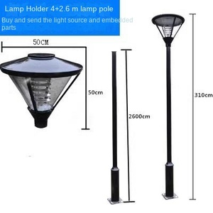 เสาไฟสวนโลหะกลางแจ้ง หลอดไฟ LED พร้อมโคมแก้ว แสงวอร์มไวท์ 2700K IP65 AC 220V พร้อมเซ็นเซอร์ตรวจจับความเคลื่อนไหว ใช้พลังงานแสงอาทิตย์ ไม่สามารถถอดแยกชิ้นส่วนได้ - Product Image 3