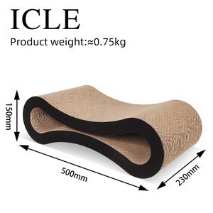 Icle-<span class=keywords><strong>Cat</strong></span> Krabkarton In Zwang Gegolfd Papiervrij Kattenkruid Met Hoge Dichtheid IC-5003-black-500 Kattenkraslounge - Product Image 4