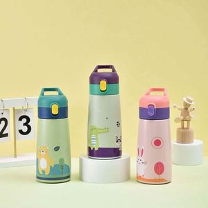 Modern Stainless Steel Vacuum Thermos for Children Lid Travel <b>Insulated</b> Water Bottle Straight <b>Cup</b> Leak-Proof Large Capacity - Product Image 2