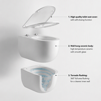 WC suspendu en céramique Palici Sanitary Ware – Ensemble de toilettes flottantes pour salle de bain