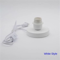 AK-TECH E27 Socle de lampe de bureau LED à filetage complet, en plastique blanc, avec interrupteur à vis, économie d'énergie, adaptateur 220V, ouverture 10mm, 3A