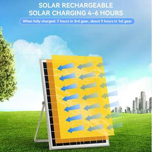 18Inch Portable Solar Power Station Rechargeable Air Cooling White Solar Powered Standing <b>Fan</b> With and <b>Remote</b> for Home 300A-18 1 - Product Image 4